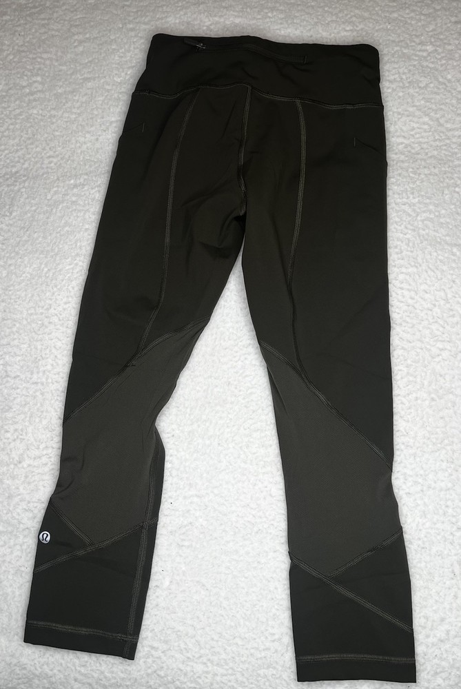 Lululemon Pace Rival Crop *Full-On Luxtreme 22" Dark Olive 2 Activewear Workout