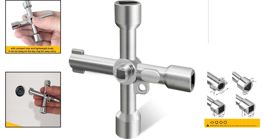 Mechanical 4-in-1 Utility Key - Essential Tool for Elevators, Mailboxes & More