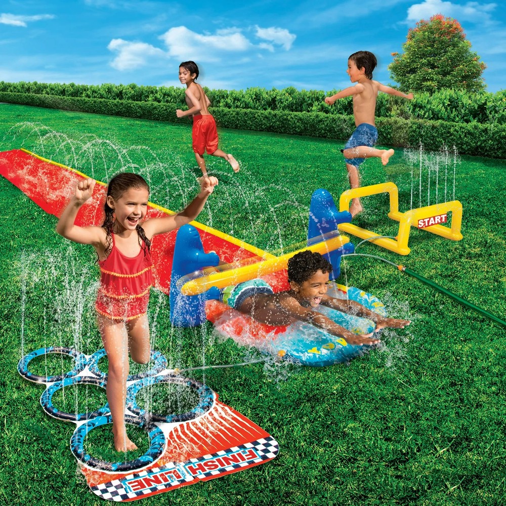 BANZAI 2 IN 1 OBSTACLE COURSE WATER SLIDE AGES 5-12 *DISTRESSED PKG