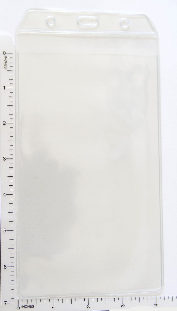 100 VERTICAL OVERSIZE CREDENTIAL ID HOLDERS 7 X 4 CLEAR ON BOTH SIDES
