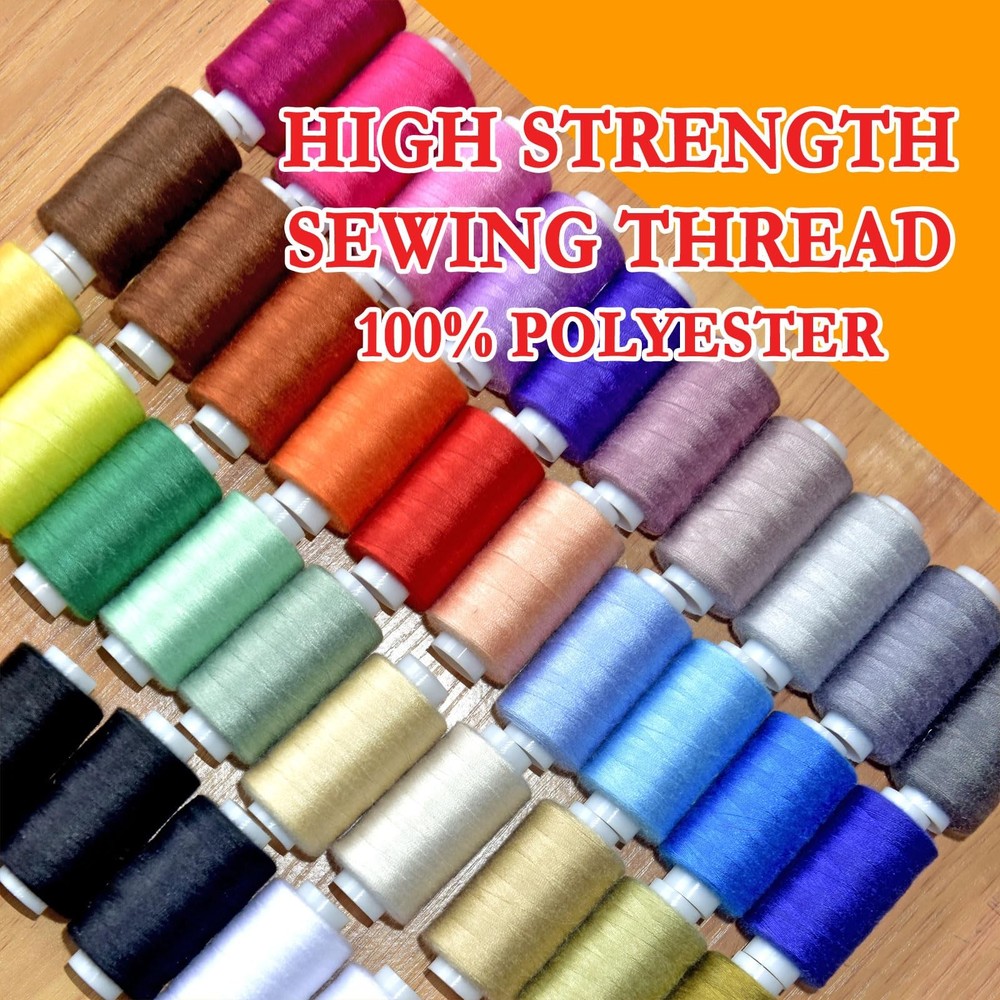 2 Spools All Purpose Sewing Thread Hand Polyester Machine Light Beige Supplies