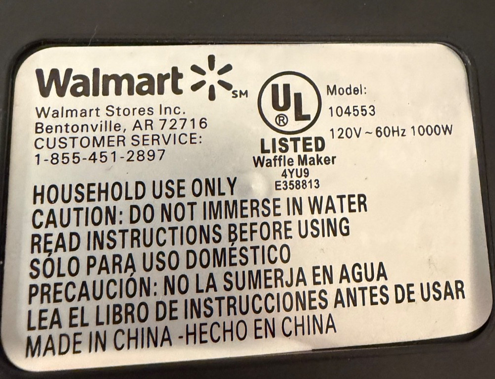 Farberware Stainless Waffle Maker Model 104553