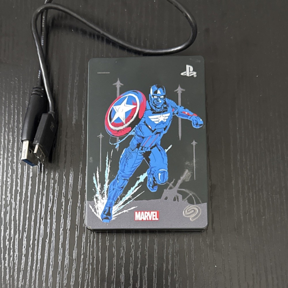 Seagate Marvel Captain America External Hard Drive USB for Sony PlayStation 4
