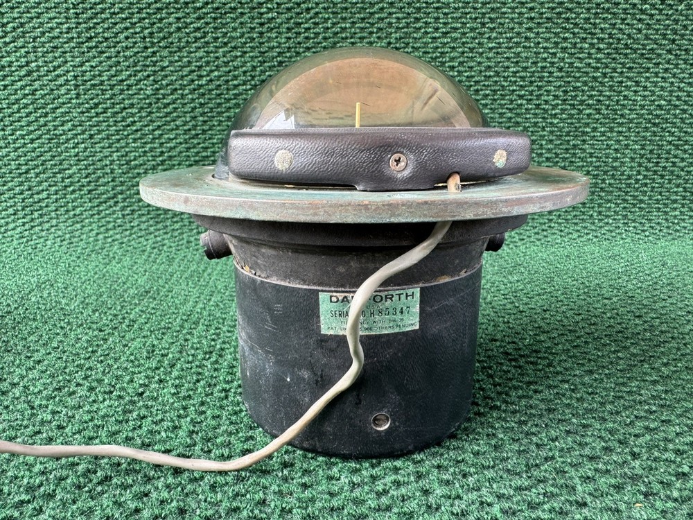 Vintage DANFORTH CONSTELLATION Dash Mount Compass Brass Bezel