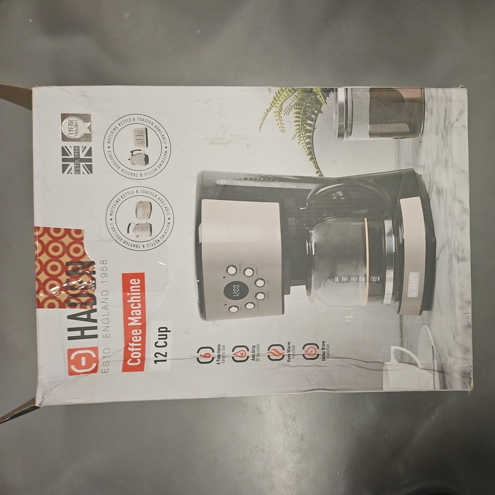 Haden Coffee Machine 12 Cup Programmable Drip CoffeeMaker Putty/Chrome(Open Box)