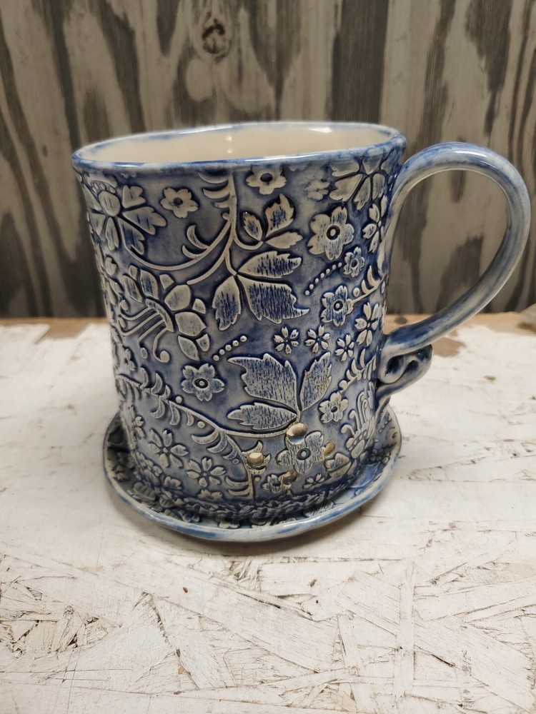 Ceramic Coffee Cup Mug Scent Diffuser Candle Holder Wax Melt 5.5" Tall (Ml)