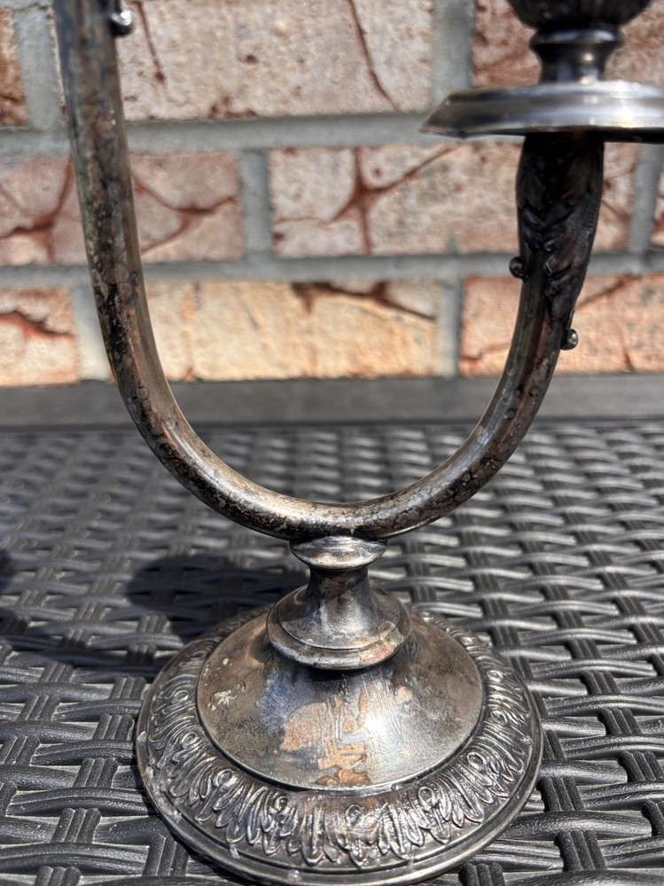 Vintage Silver Plated Double Candlestick Elegant D6132