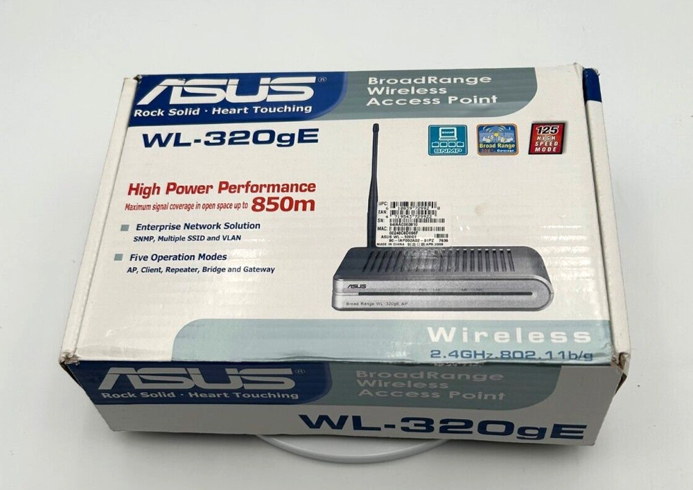 ASUS WL-320gE BroadRange Wireless Access Point Bridge Repeater Gateway