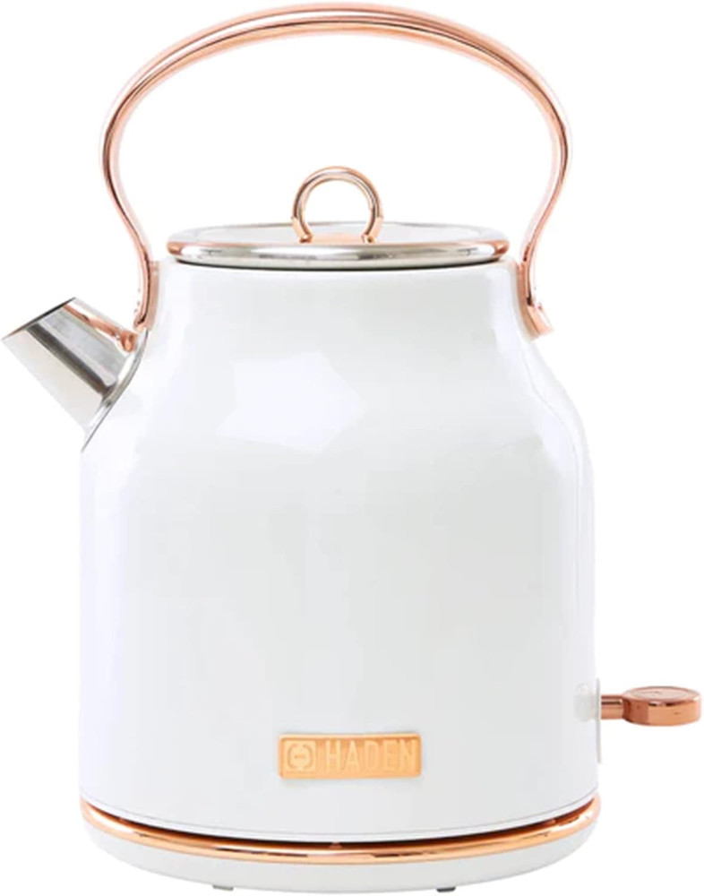 Heritage 1.7L Stainless Steel Electric Kettle, Ivory & Copper Design