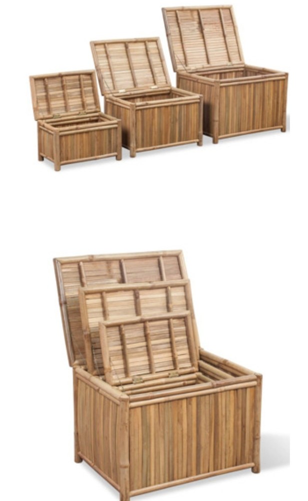 Storage Boxes 3 Pieces Bamboo vidaXL