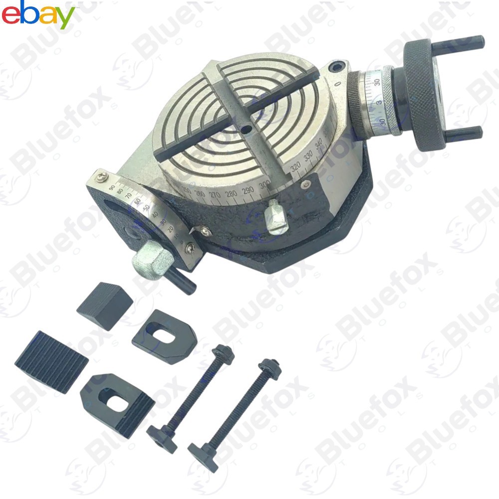4" PRECISION TILTING ROTARY TABLE w. CLAMPING KIT BLUEFOX