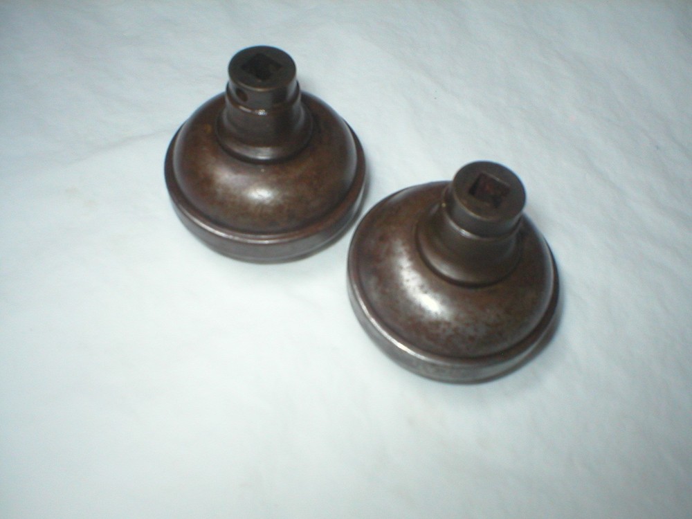 Antique Steel Doorknob Pair