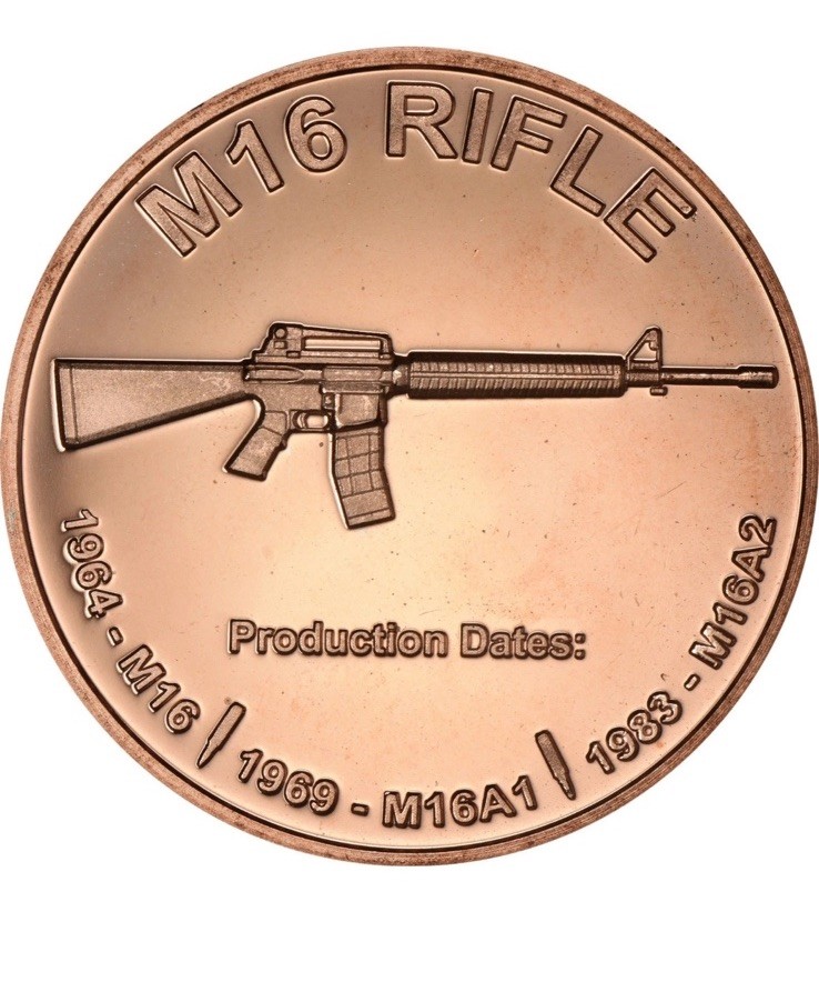 1 oz Copper Round - M16