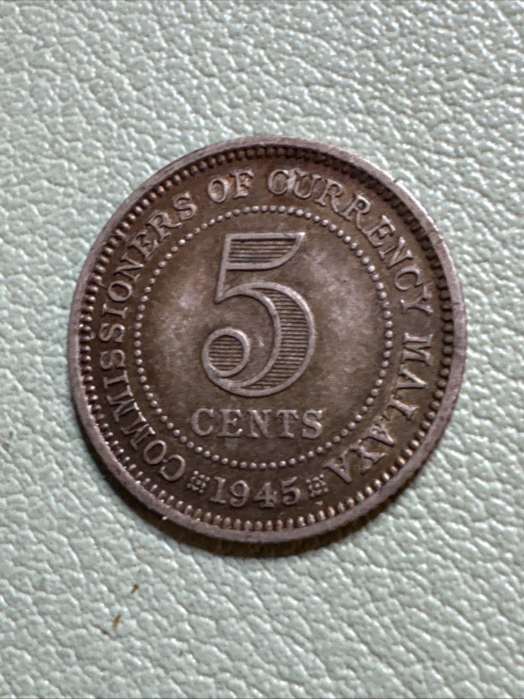 1945 Malaya 5 Cents - Silver Coin -