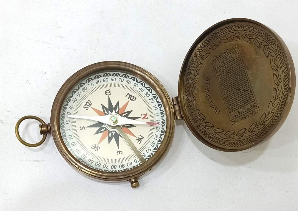American Compass Antique Vintage Brass Rustic