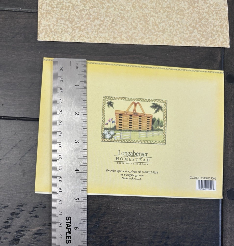 Longaberger Blank Greeting Card (1 Card) With Envelope