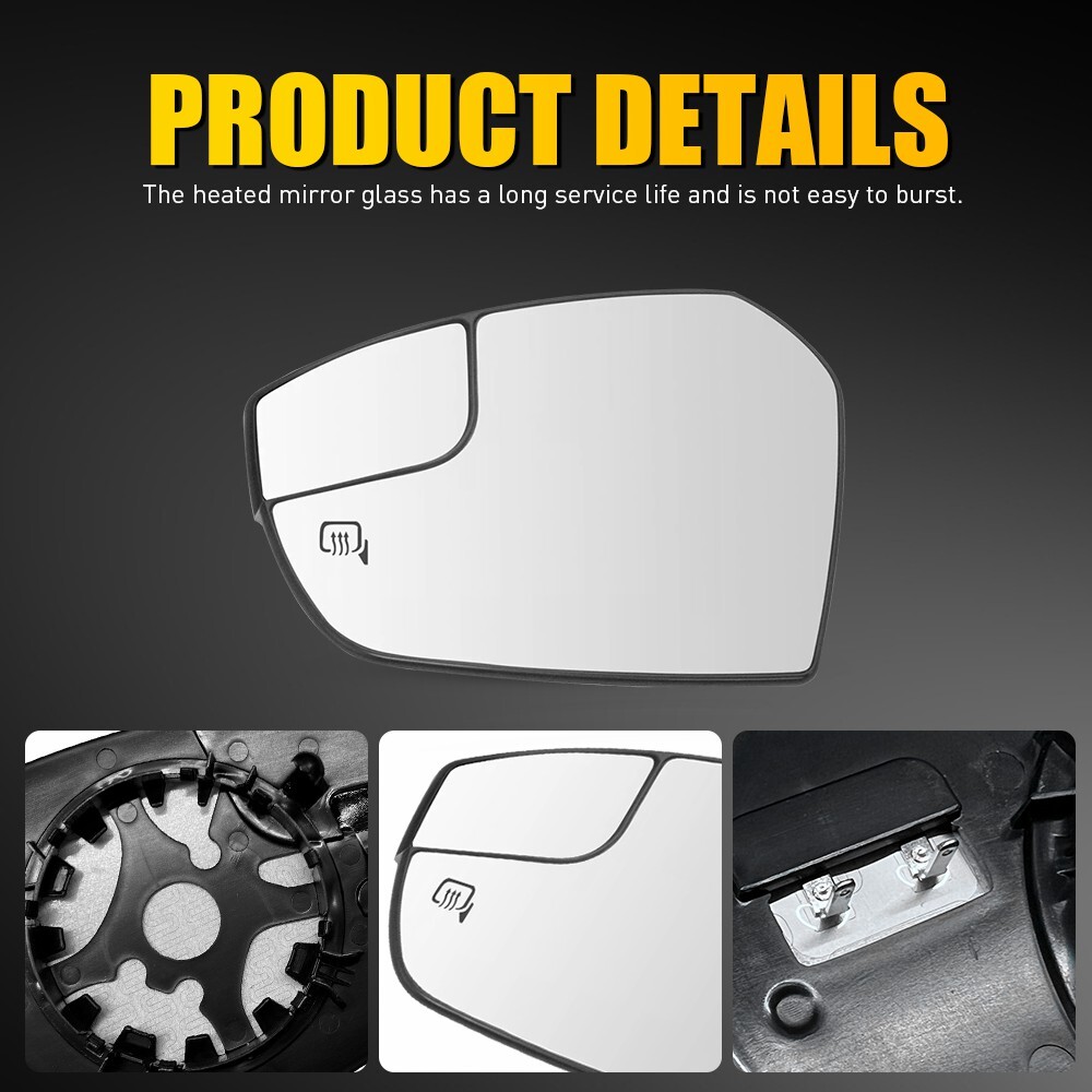 Driver Left Side Power Heated Mirror Glass For 2017 2018 2019 Ford Escape EOA