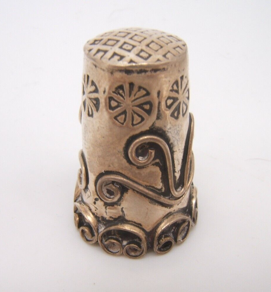 VINTAGE MEXICAN STERLING SILVER THIMBLE FANCY DESIGN WORK