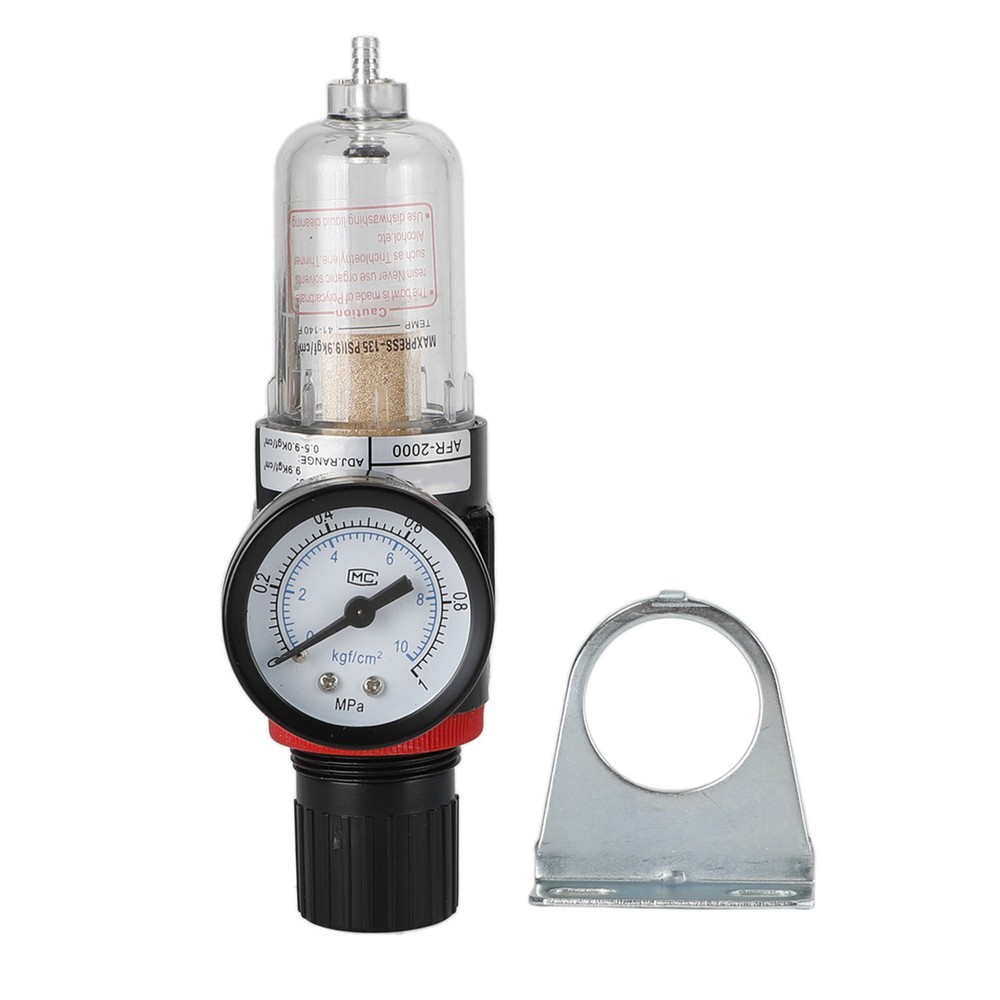 AFR-2000 1/4" Air Compressor Filter Water Separator Trap Tools W Regulator Gauge