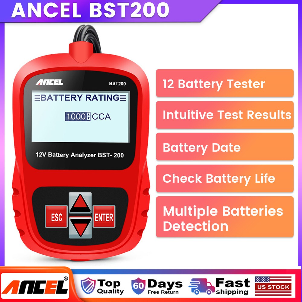 ANCEL BST200 Car Battery Load Tester Digital Charging System Analyzer 1100CCA