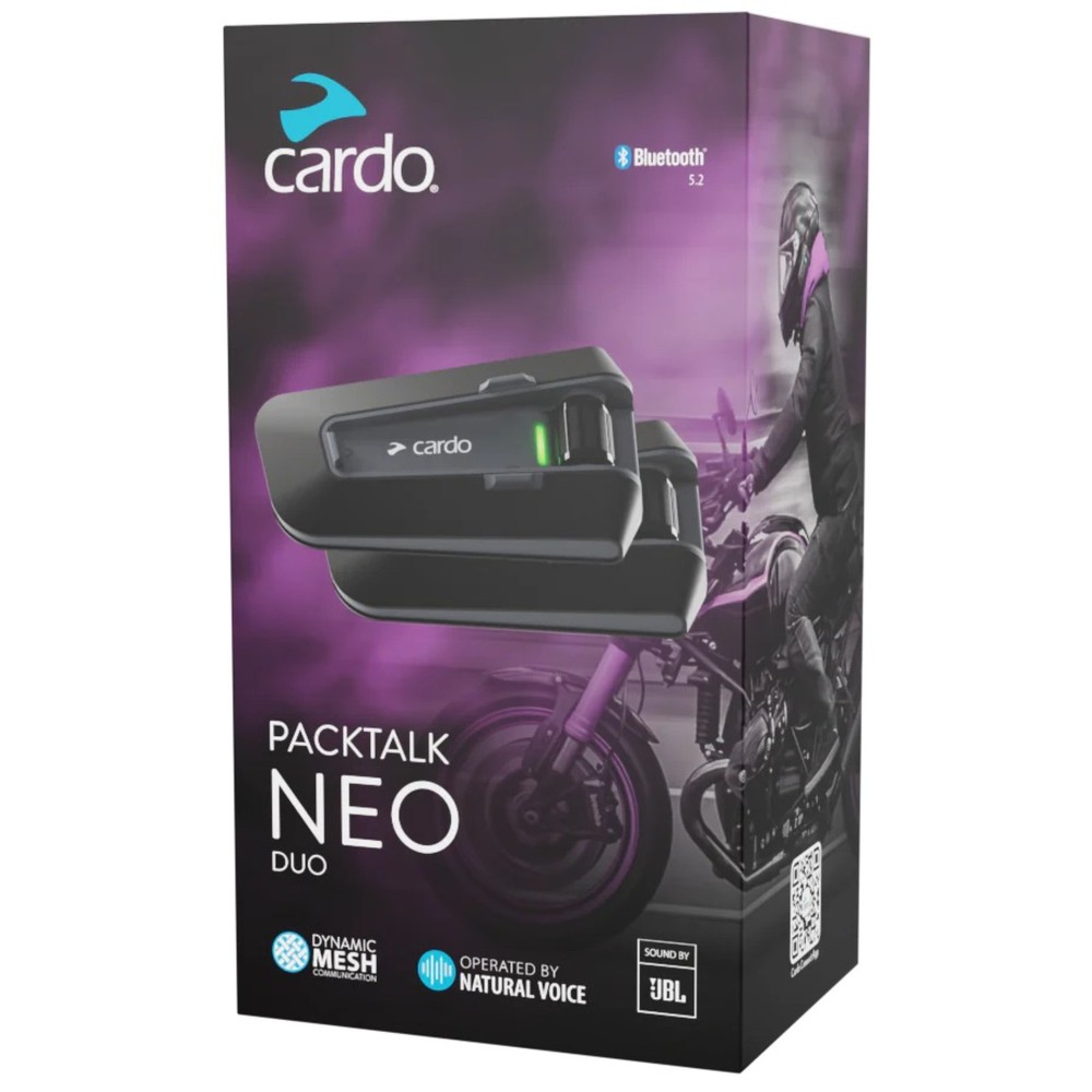 Cardo Packtalk Neo Bluetooth Intercom System (Duo Pack) - Hands Free