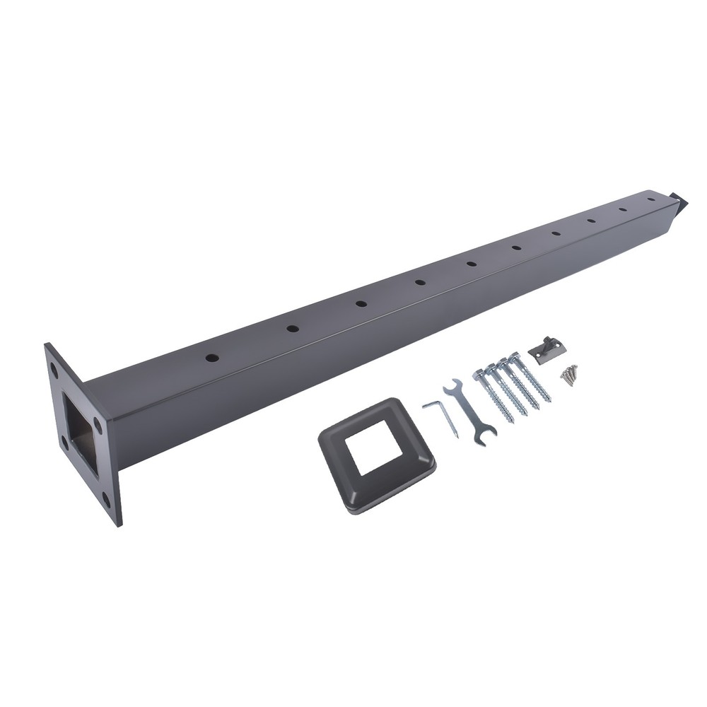 Black 35" Corner Cable Railing Post - Stainless Steel Surface Mount Kit