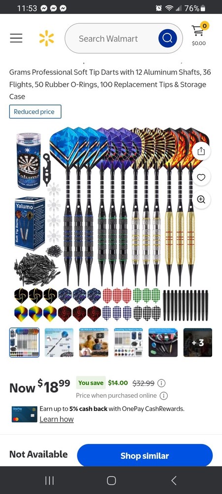 Yalumo Soft Tip Dart Set. New Never Used.