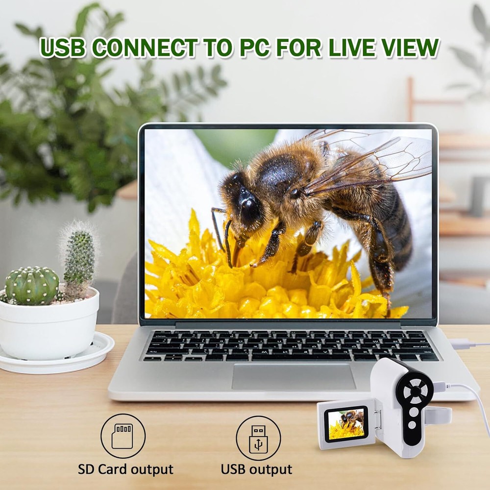 Microscope for Kids - 1000x Handheld Microscope with LED Lights 2'' LCD Screen