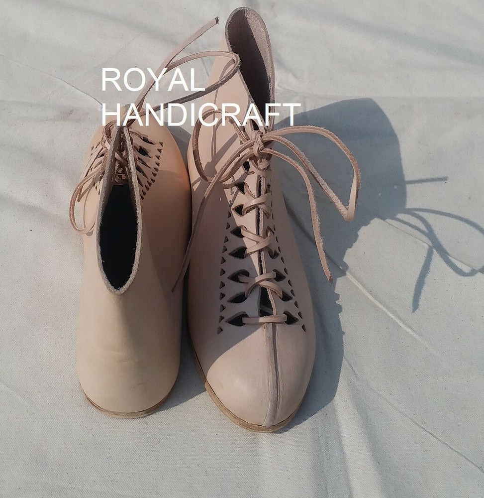 Authentic medieval boots Handmade leather boots Traditional lace boots