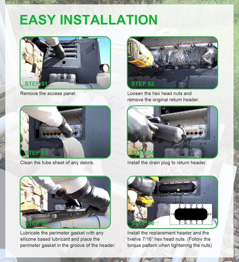 Return Header 015095F Replace for Raypak Pool Heaters 206A 266A 336A 406A 407A