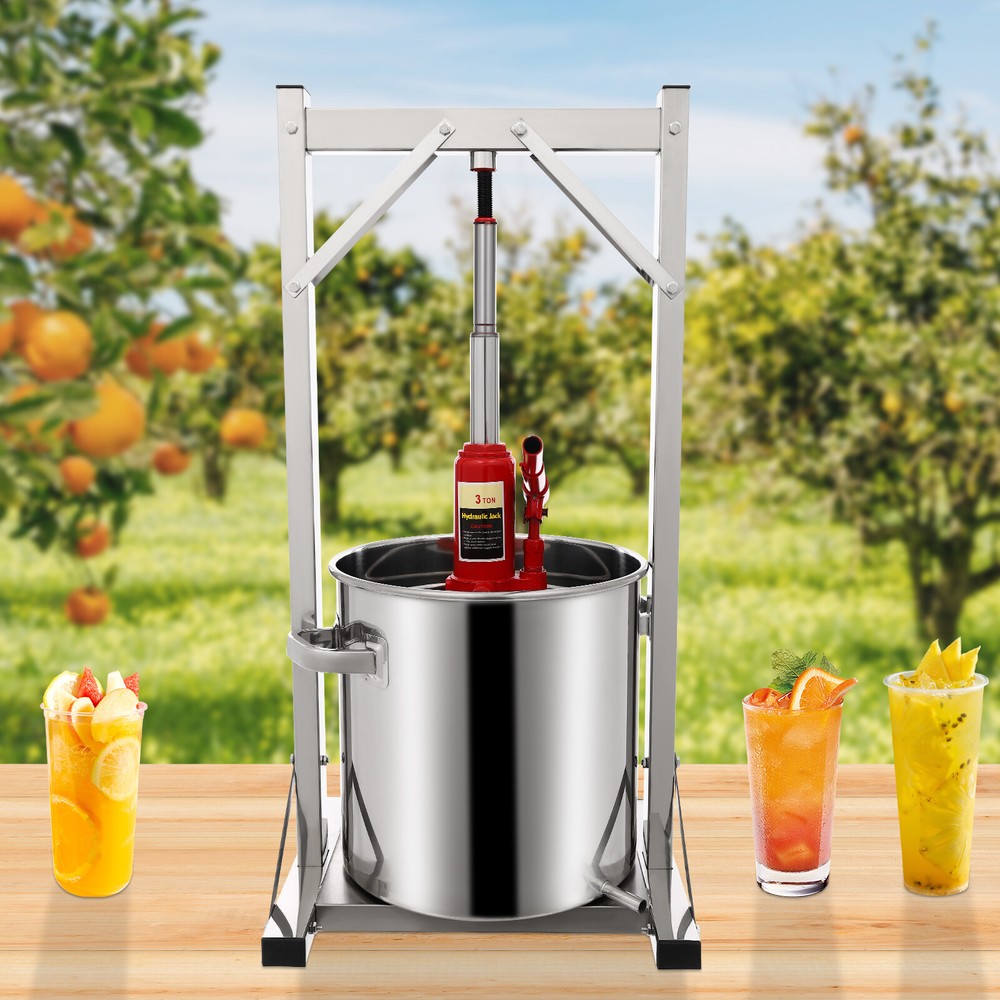 5.8Gal Fruit Wine Press, Manual Stainless Steel Cider Press with Hydraulic Jack