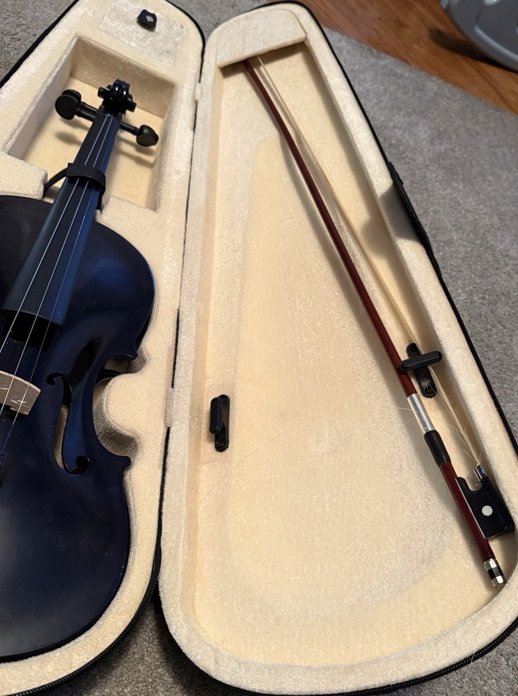 Full Size 4/4 Violin Set for Beginners Students with Hard Case Black