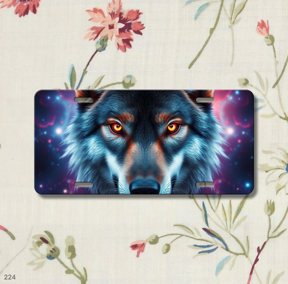 Powerful Wolf License Plate Customizable Front Bumper Plate Anniversary Gift