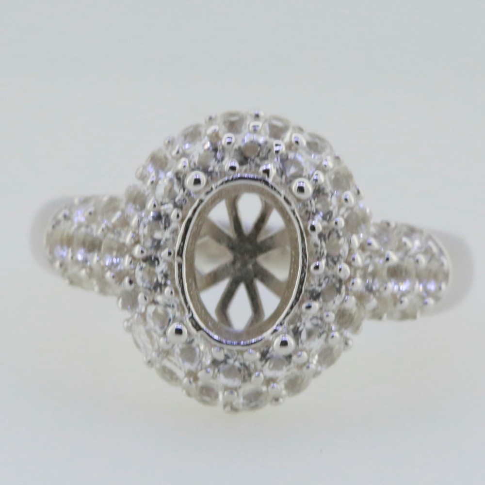 Sterling Silver Semi Mount Ring Setting Oval OV 8X6mm