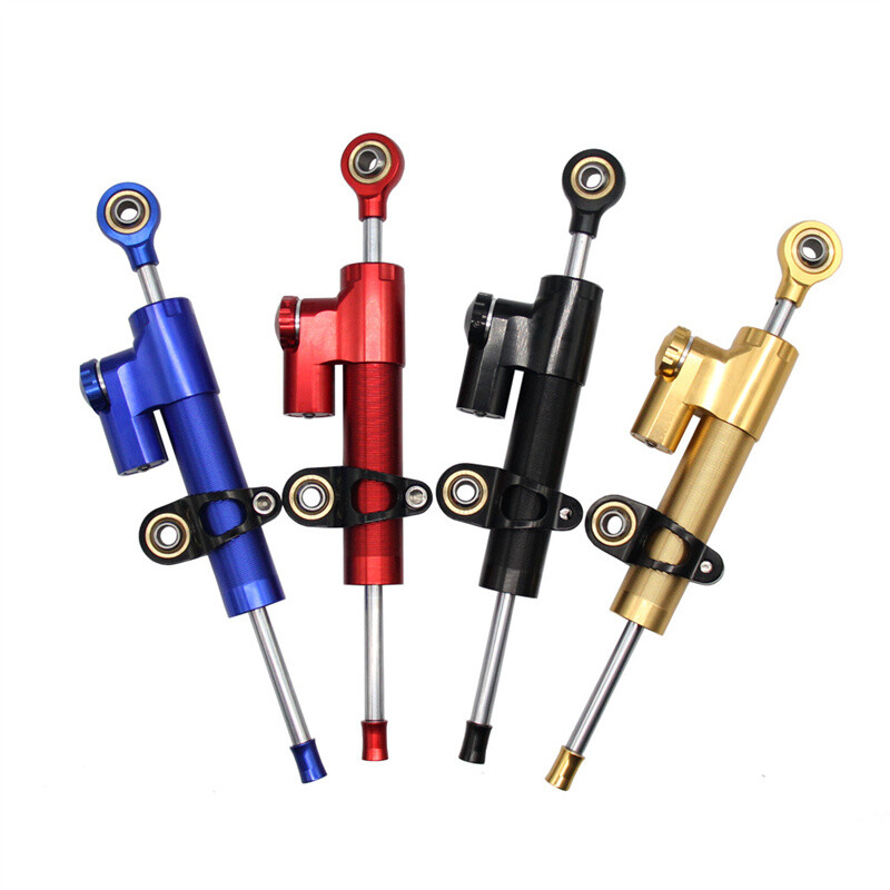 Universal Motorcycle Steering Damper Stabilizer Linear Reversed Safe Control Red