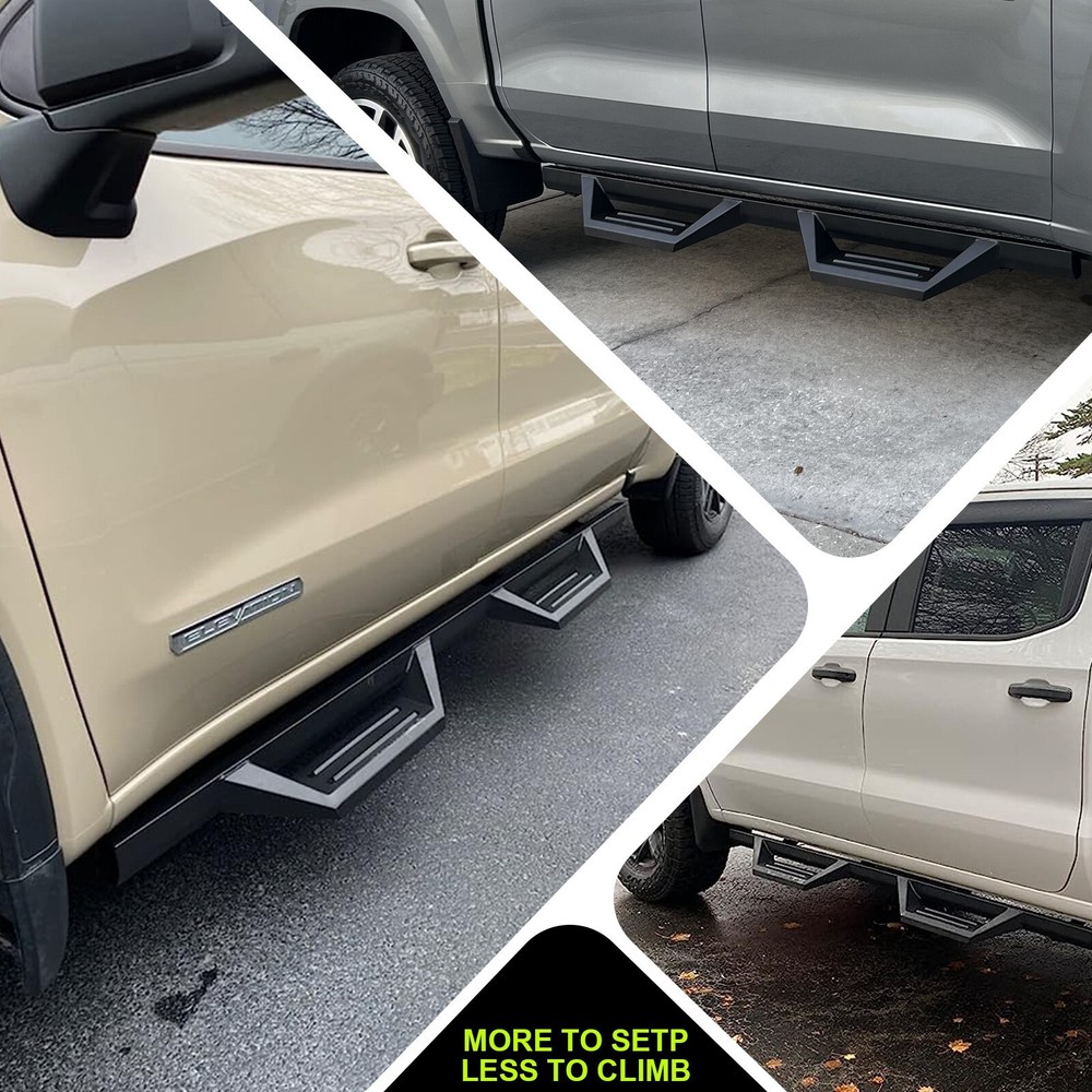 Side Step For 2019-2024 Chevy Silverado 1500 Crew Cab Running Board Nerf Bar