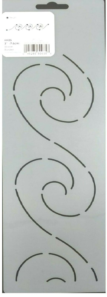 Quilting Stencil Wave Border Quilt 3" Corner Patterns Plastic Designs Templates