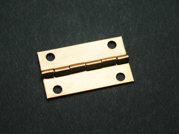 Brass Rectangle Hinges #1277, 6 Each, Includes Mounting Hardware, New Old Stock