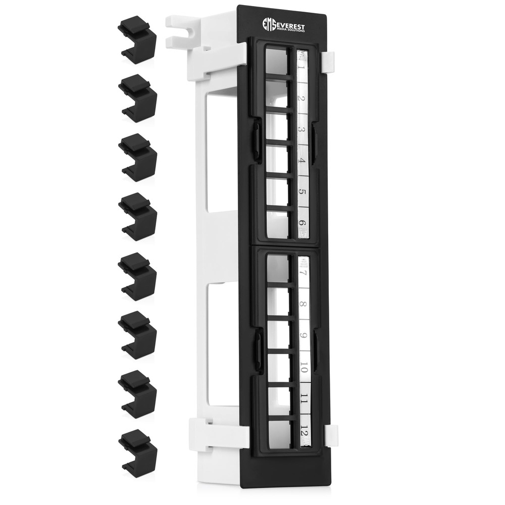 12 Port Keystone Patch Panel (1-Pack) - Use with Slim Profile Keystones ONLY ...