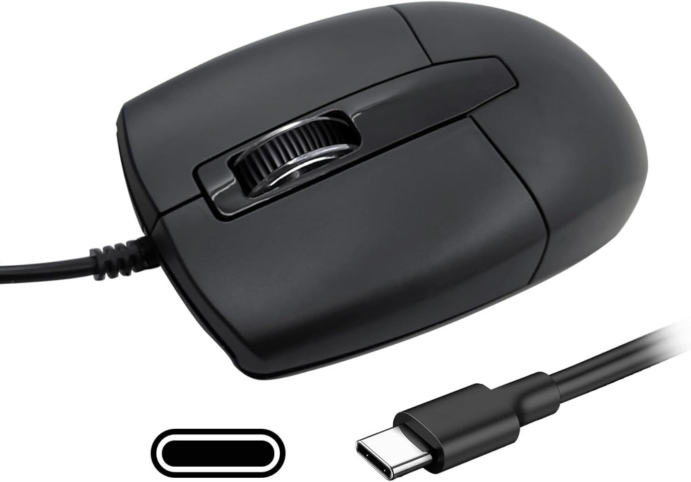 USB C Wired Mouse, Type C Optical Mouse, Portable Silent Comfortable, for Laptop