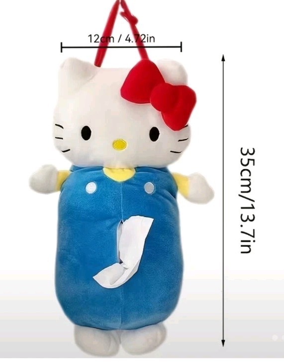 Hanging Kitty Tissue Despenser, Plush! Back load & Pull In Front ,Unisex