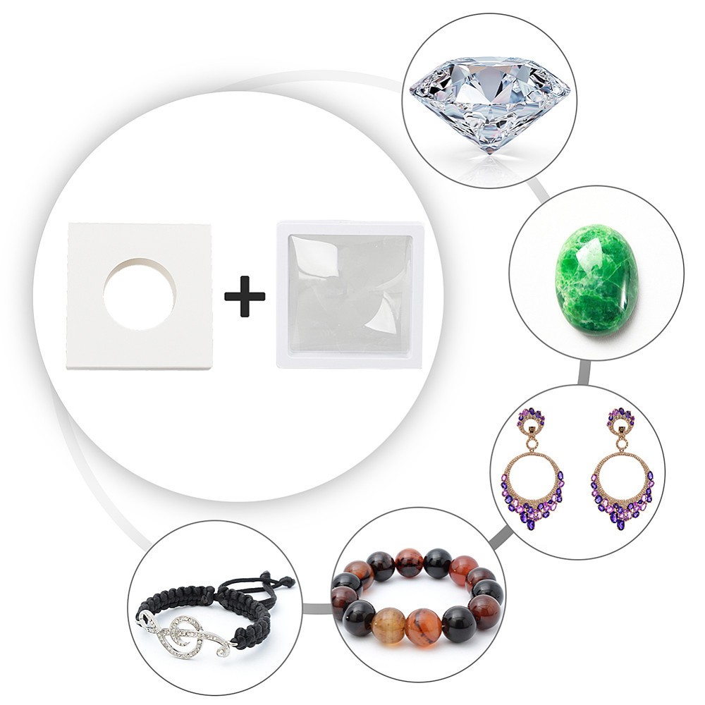 30pcs Square Cardboard Gift boxes with Hollow Window White Round Pattern Hollow