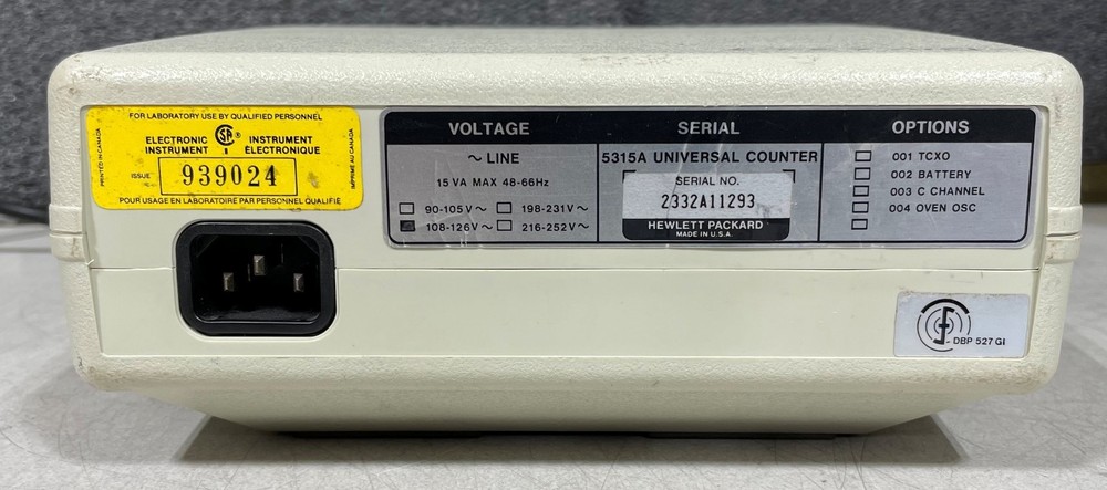 HP 5315A 100 MHz Universal Frequency Counter