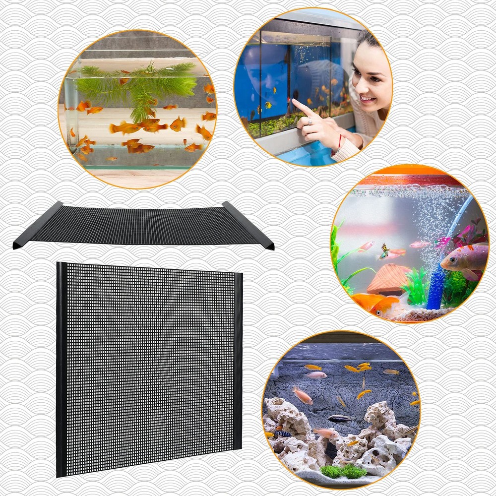 4 Pieces Plastic Mesh Sheets for Embroidery Black Fish Tank Divider black