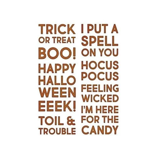 BOLD TEXT HALLOWEEN -Sizzix Thinlits-Tim Holtz Dies-Spooktacular Sayings-Craft