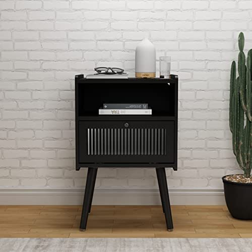 Mid Century Modern Nightstand, Side Table with Storage, Bedside Tables with