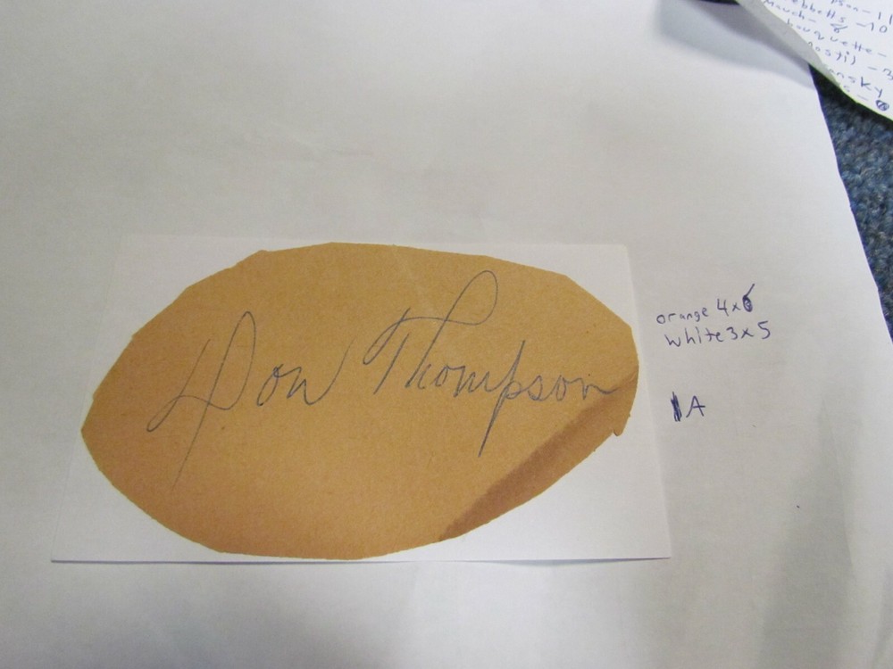 Don Thompson autographed Cut/Index Card