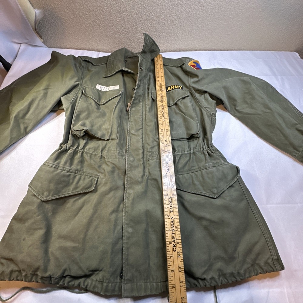 Vintage U.S. Army Miller Shell Field Jacket Green Military Medium Regular