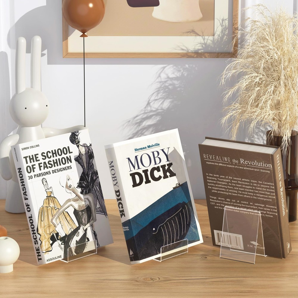 4 Pack Clear Acrylic Book Stand Display Holder for Postcard CD Frame Picture
