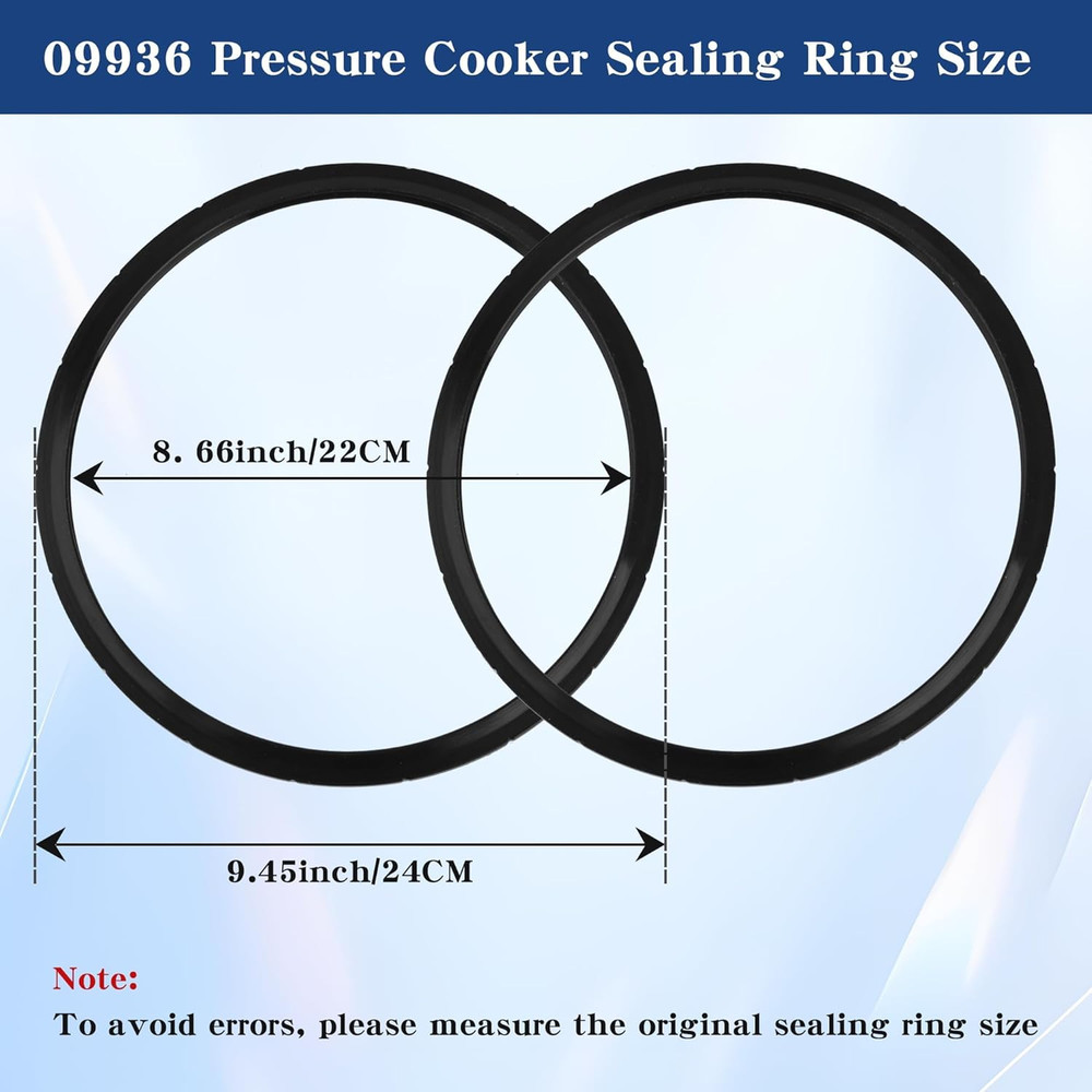 2 Pack 09936 Pressure Cooker Sealing Ring & 4 Overpressure Plug...